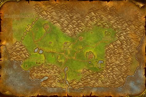 plan des Hautes Terres d’Arathi et lieux clés