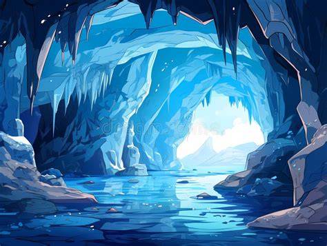 Crystal Cave glace et reflets des lasers