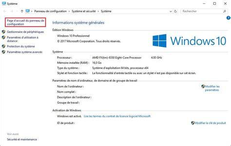 Logiciel et fenêtres de configuration Windows 10