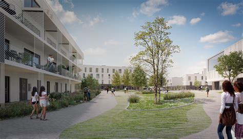 plan du quartier résidentiel et espaces verts