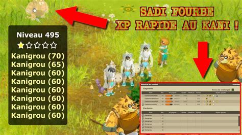 Carte des spots d'xp pour Sadida fourbe