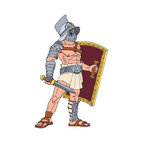 illustration bouclier et armoire mirmillon