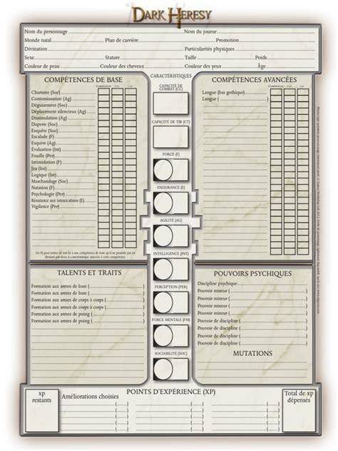 graphiques progression personnage dark heresy