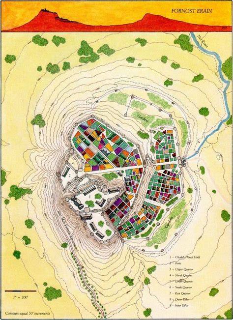 carte des ruines Fornost et Minas Erain