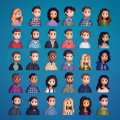 avatar pixel art portrait simple