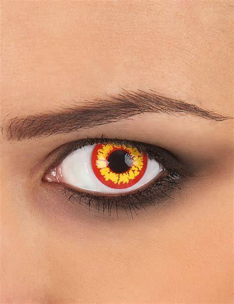 illustration de lentilles fantaisie rouge et jaune pour loup-garou