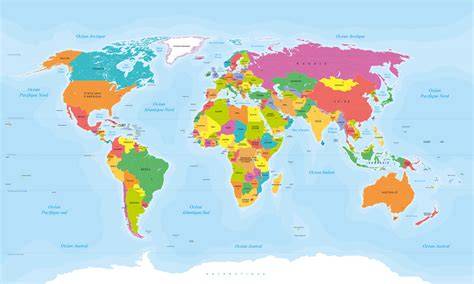 carte du monde et aides visuelles du jeu