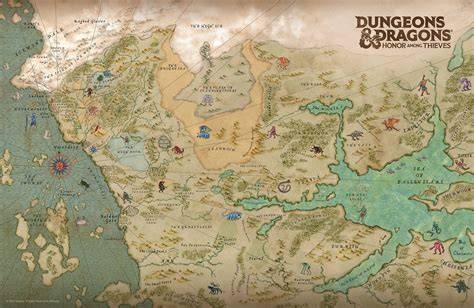 Carte du Monde des Douze et principaux donjons