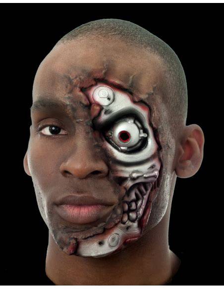 illustration prothèse visage latex et pose