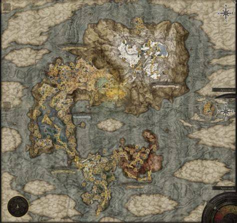 Concept art et carte du monde Elden Ring