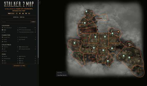 carte des Zones STALKER et leur localisation