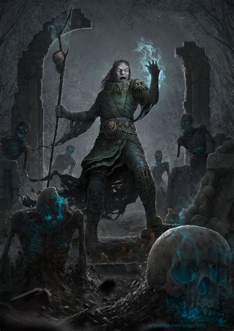 image portrait nécromancien fantasy