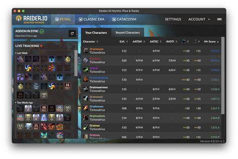 Diagramme: DPS cycle en raid et Mythic+