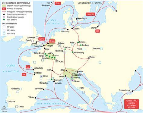 Carte des fortifications médiévales en Europe