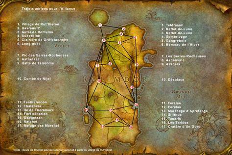 Carte des zones et trajets des donjons Wakfu