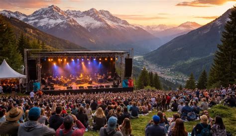 scènes de festival et paysages alpins