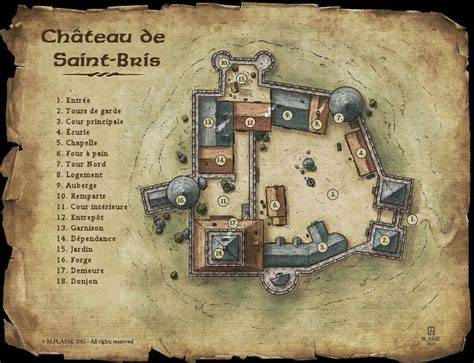 plan et cartes de donjon et quartiers