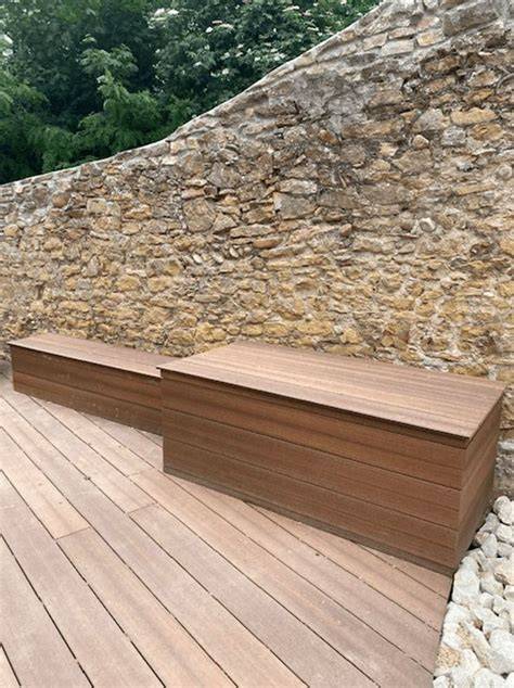 terrasse bois composite banc intégré