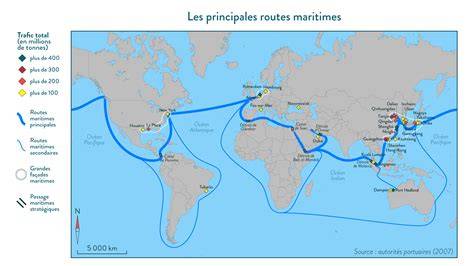 Carte des Caraïbes et routes maritimes