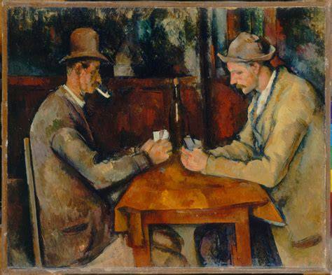 Les Joueurs de cartes - composition et symmetry