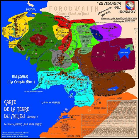 Carte topographique haute résolution TERRE DU MILIEU