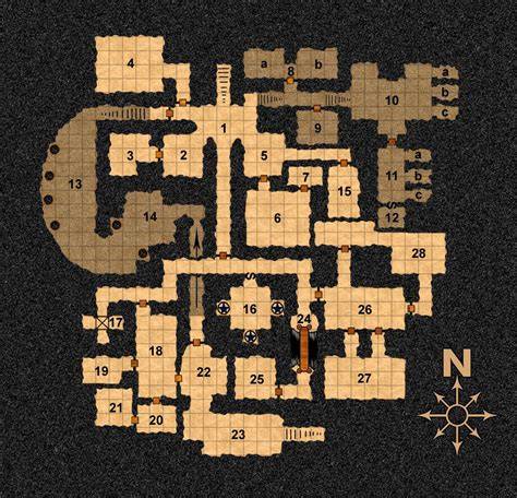 Carte de donjon imprimée et brouillard de guerre