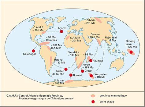 carte des Geôles magmatiques et points d’intérêt