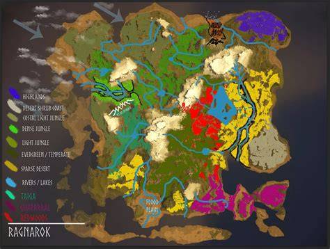 infographie biomes et progression ARK