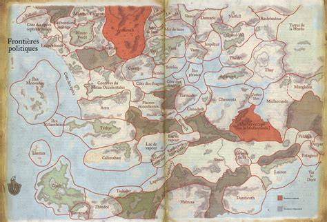 carte des Royaumes Oubliés et zones serpentines