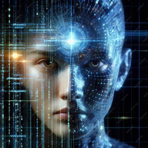 image de visage humain numérisé et textures réalistes