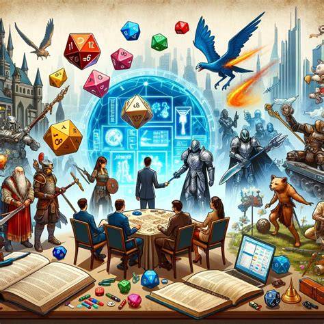 illustration cartes et dés JDR