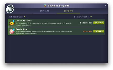 Réseau de guildes et bonus d’expérience