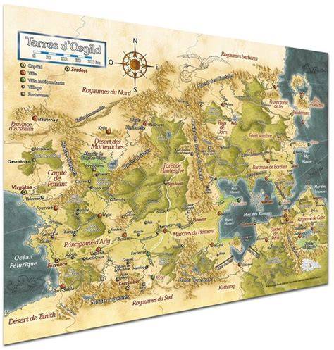 Carte des terres d'Osgild et ses villes (CO Fantasy)