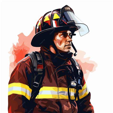 illustration panoplie pompier casque