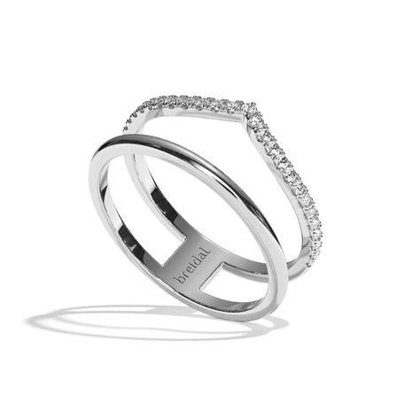 Or blanc 18 carats bague design (image explicite)
