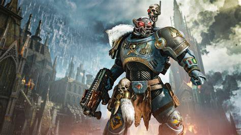 Épaulières rouges et jaunes Space Wolves