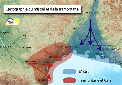 carte representant le Mistral et le quartier marseillais