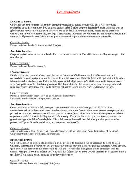 Amulettes et protections magiques