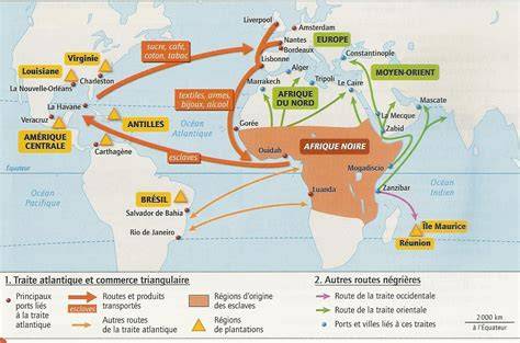 plan du monde et routes commerciales