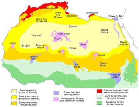 carte du désert et zones d’exploration